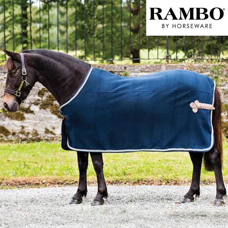 Horseware Rambo Show Rug - Navy/Champagne 